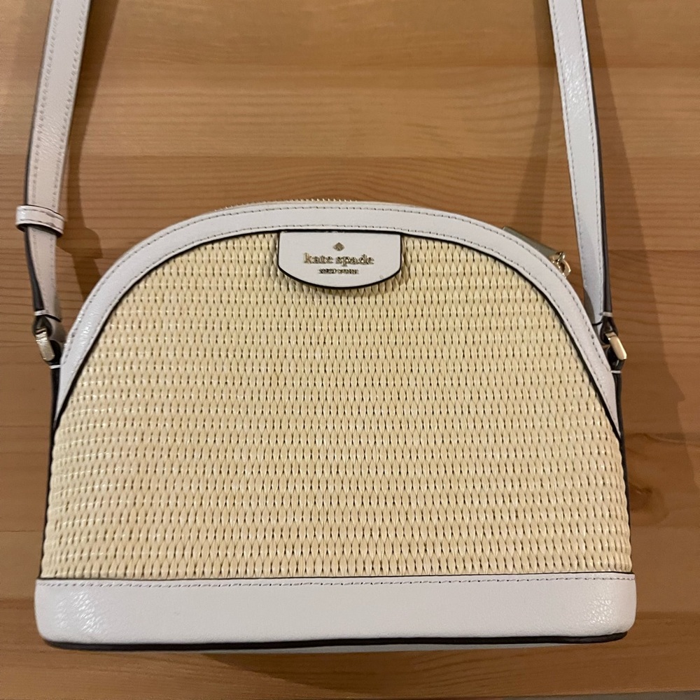 Kate Spade Sylvia Straw Dome Crossbody purse